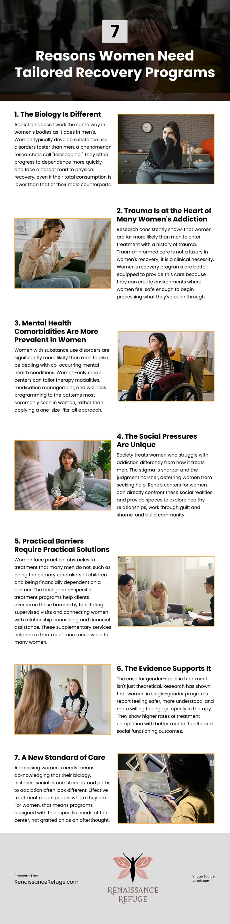 7 Reasons Women Need Tailored Recovery Programs Infographic